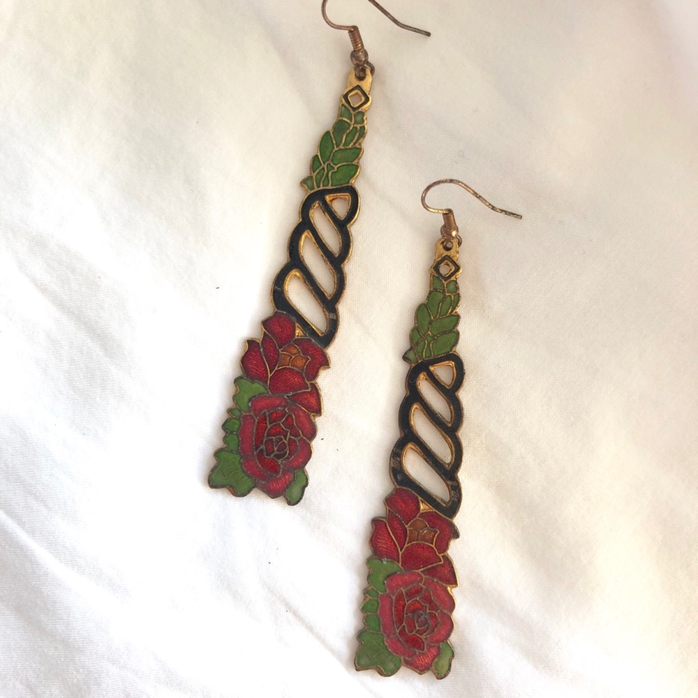 Vintage Jewelry Set Floral Beads